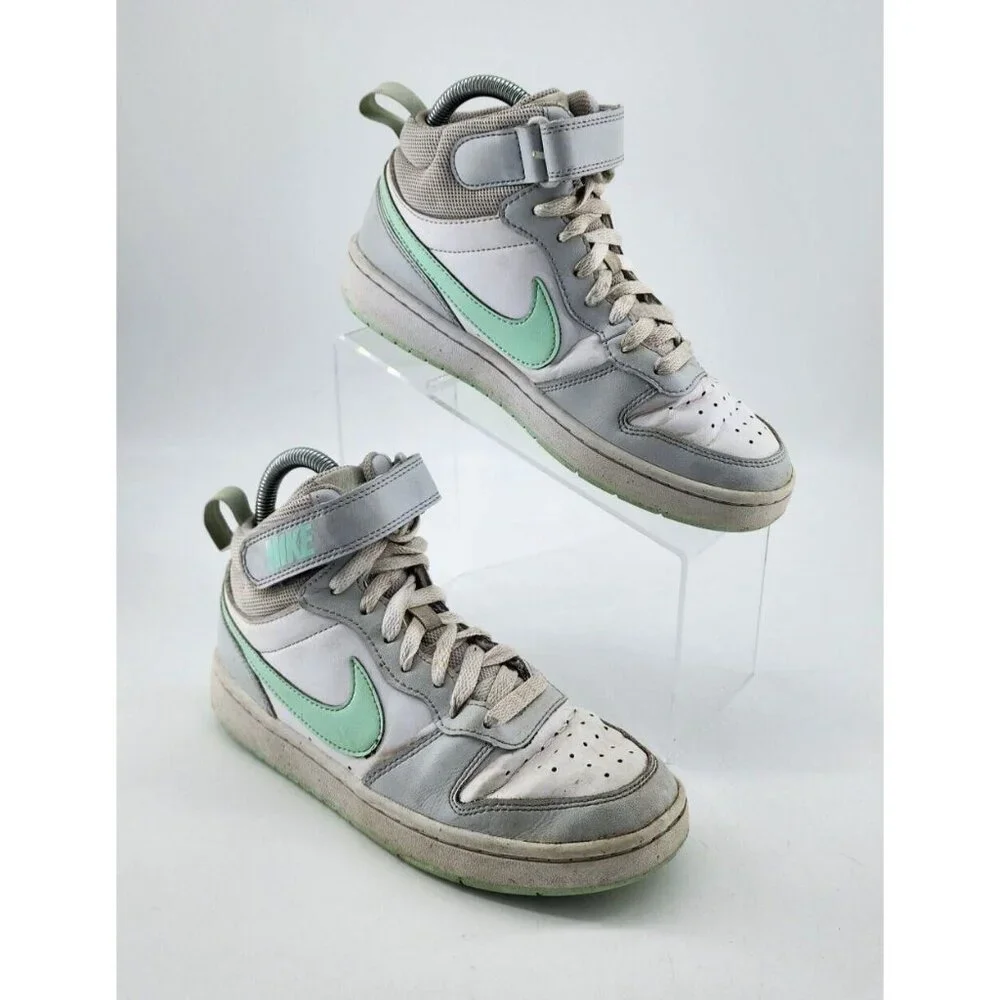 Nike‎ Court Borough Mid 2 Shoes 'Pure Platinum Mint Foam’ CD7782-011 Youth 5.5Y